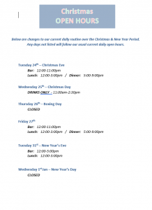 xmas menu open hours 2024 pic