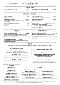 Steak Night Menu November 2025 pic 1