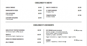 Kids Menu August 2025 pic